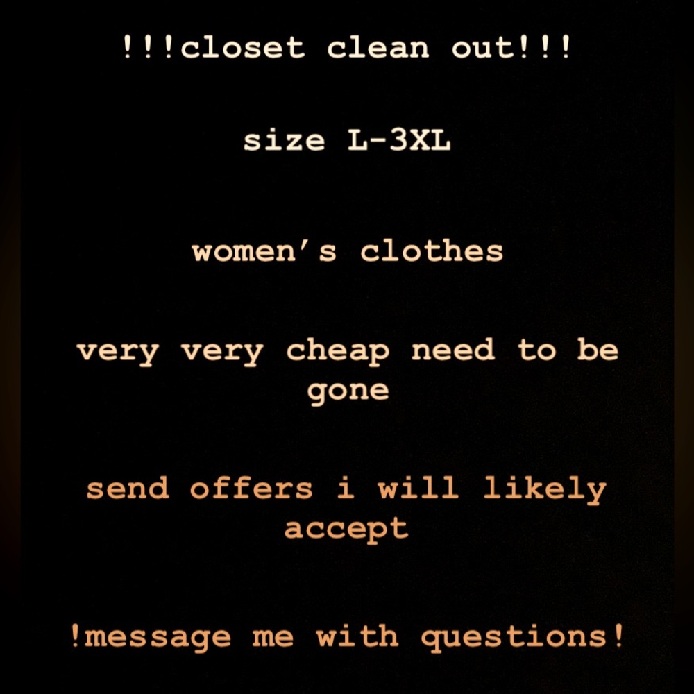 tomorrow i will post lots of clothes that range from size US L-3XL